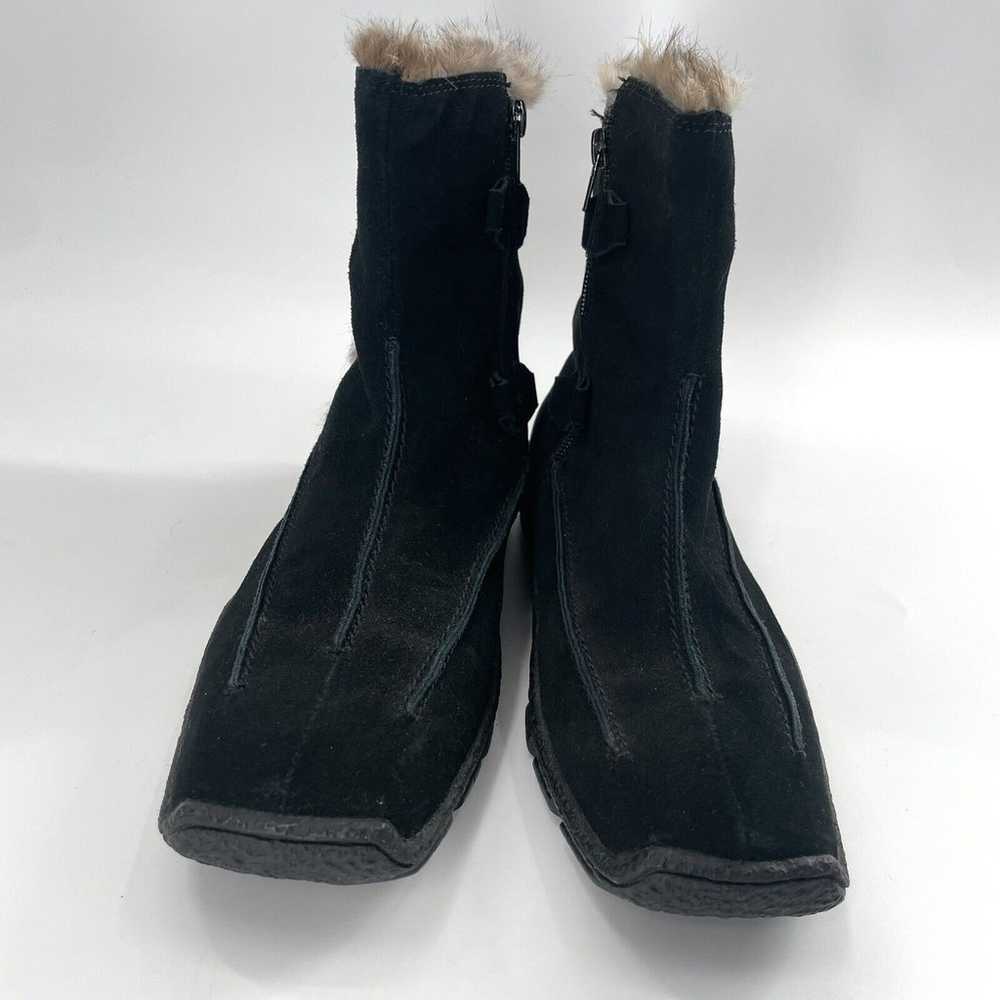 Vintage ELLE Women's Boots Geuine Fur Trim Black … - image 3