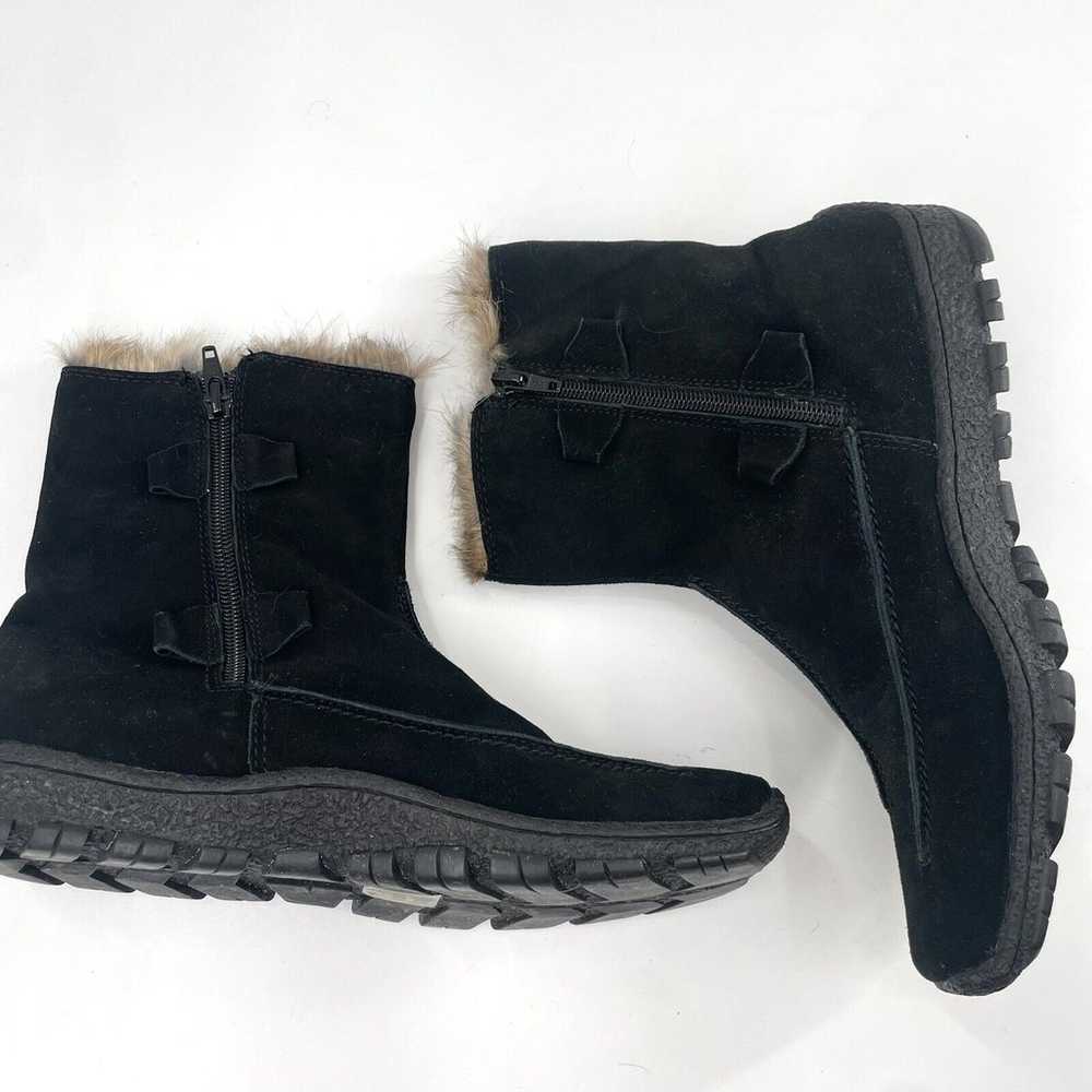 Vintage ELLE Women's Boots Geuine Fur Trim Black … - image 4