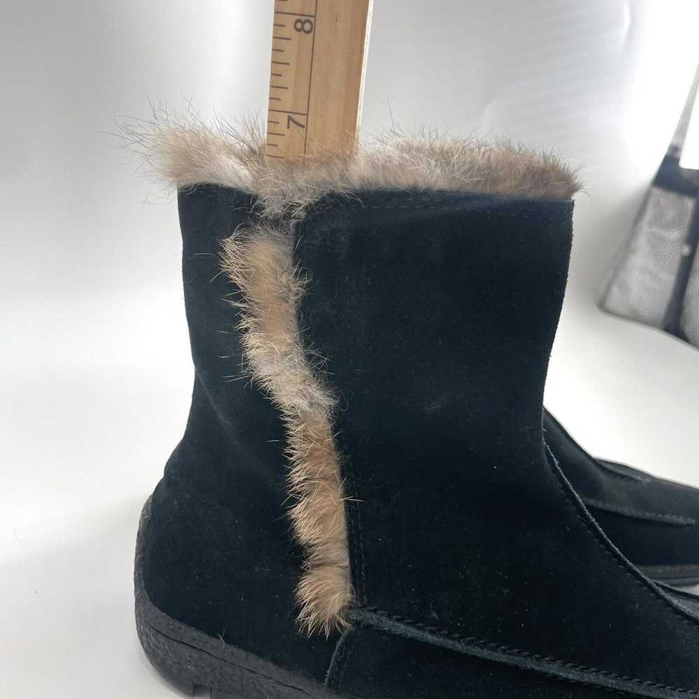 Vintage ELLE Women's Boots Geuine Fur Trim Black … - image 7