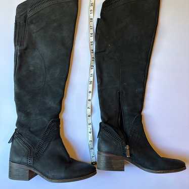 Vince Camuto Black Leather Over Knee Suede boots s