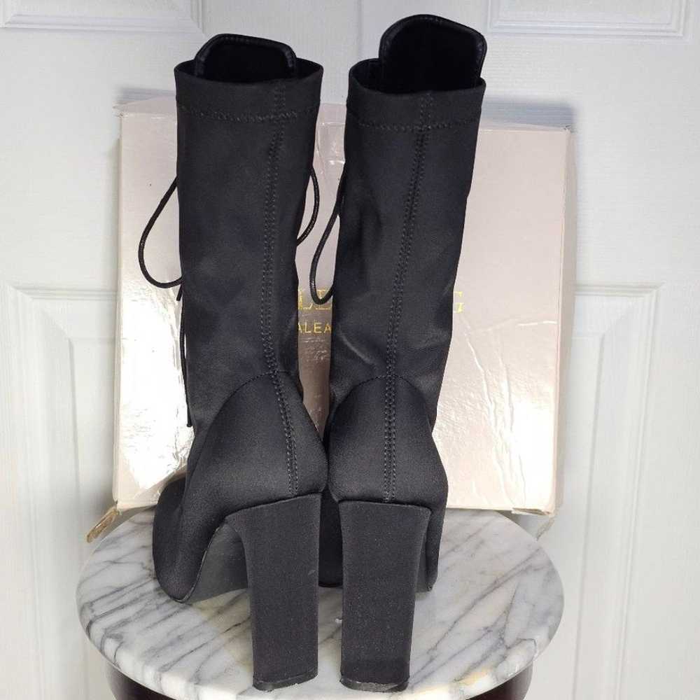 Azeala Wang Arika Black Lycra Laced Bootie Boot S… - image 3