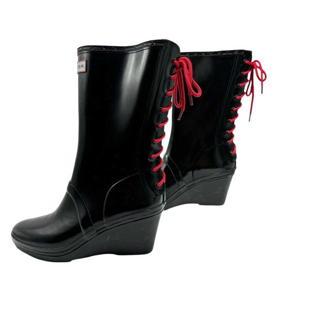 Hunter Verbier Boots Wedge Heel Gloss Rain Snow R… - image 3