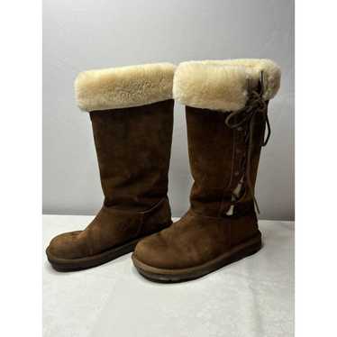 Ugg Upside Tall 5163 Brown Suede Lace Up Women's … - image 1