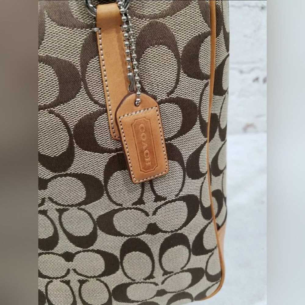 Coach Designer Brown Tan Signature Monogram Shoul… - image 2