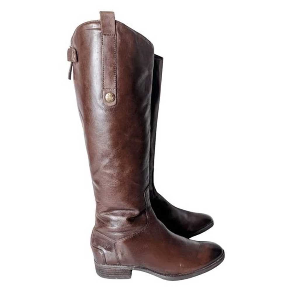 SAM EDELMAN Penny Chocolate Brown Leather Riding … - image 3