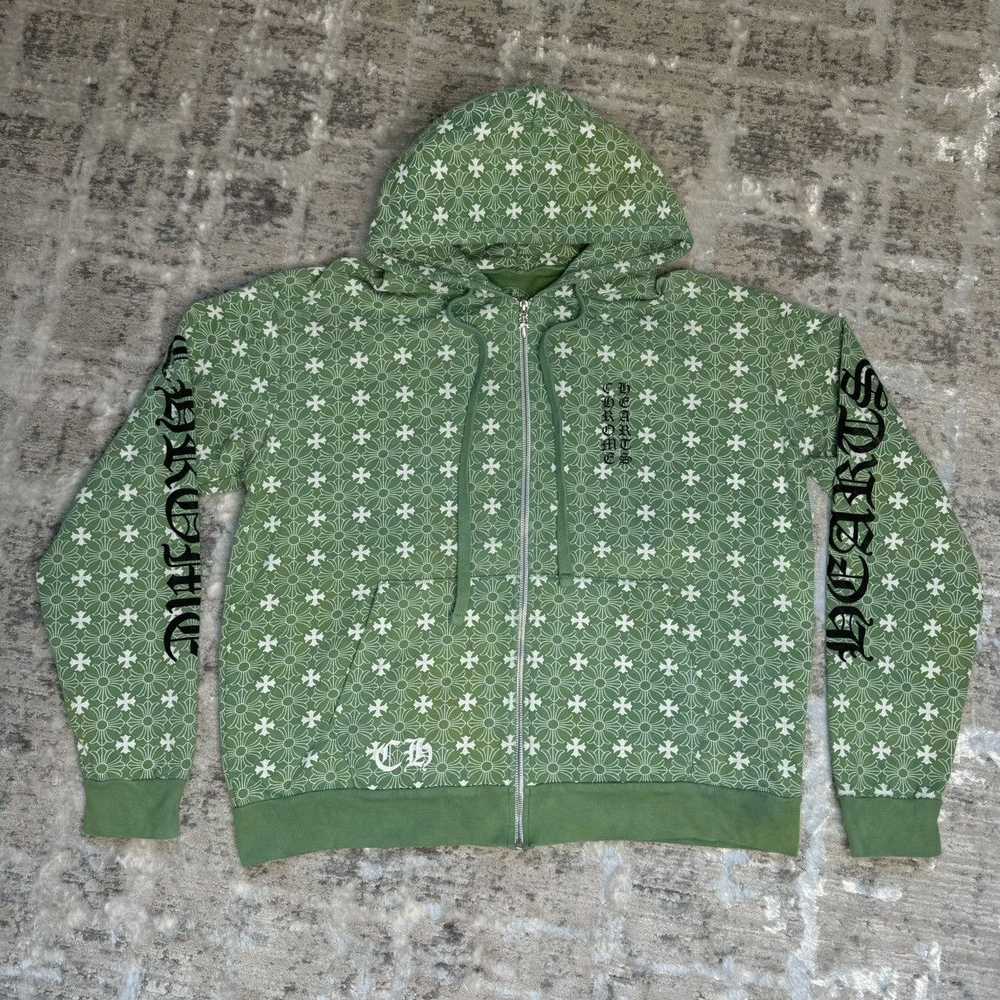 Chrome Hearts Plus cross allover print green hors… - image 1