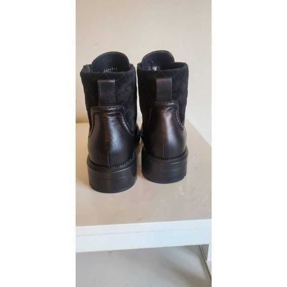 AQUATALIA Linda Black Leather Combat Boots Size 11 - image 5