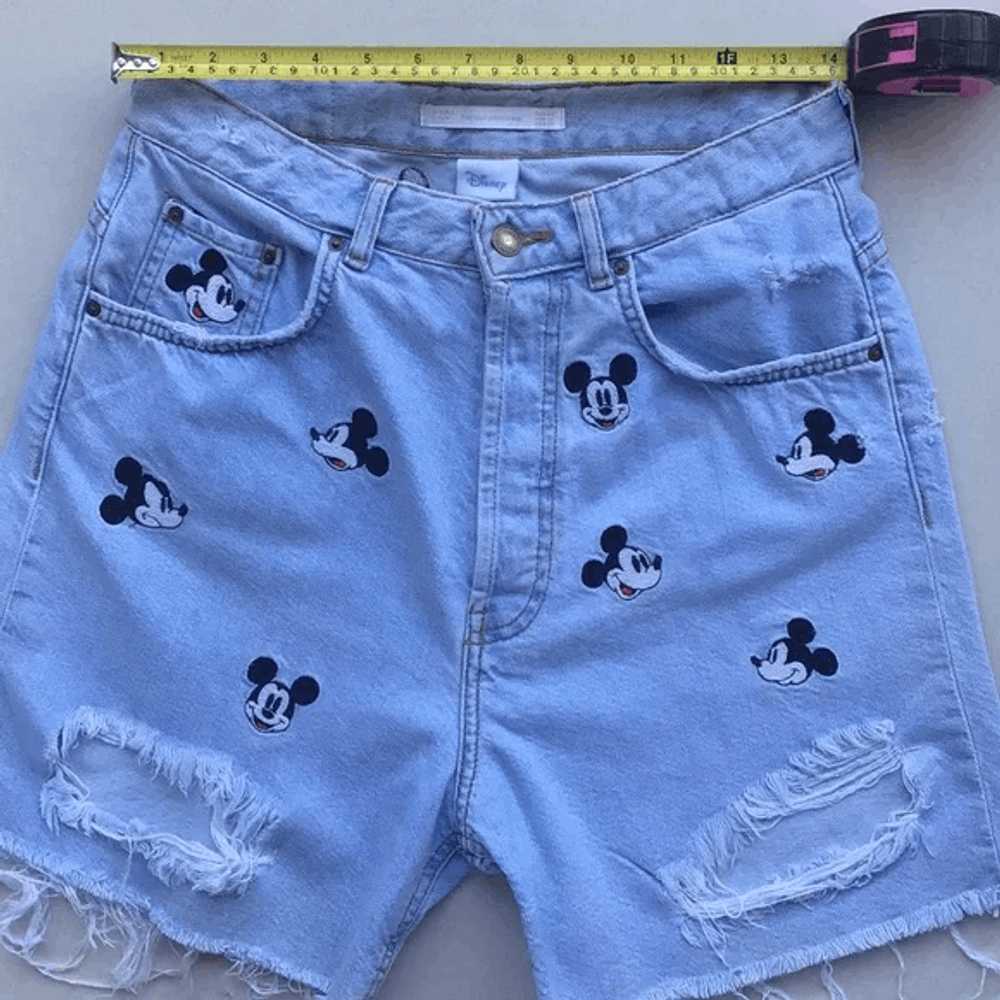 Zara Zara Mickey Mouse denim shorts - image 4