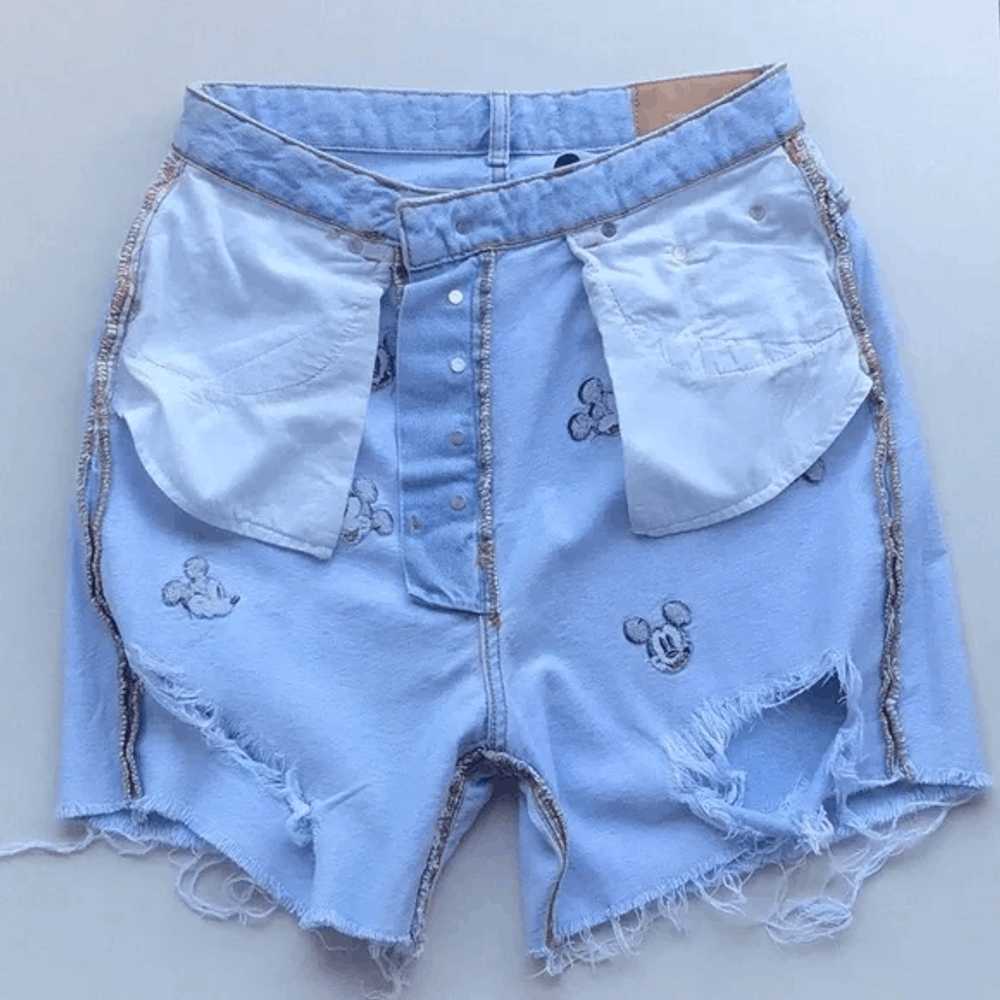 Zara Zara Mickey Mouse denim shorts - image 7