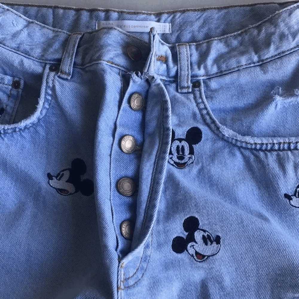 Zara Zara Mickey Mouse denim shorts - image 9