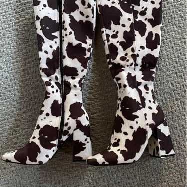 Cow print boots