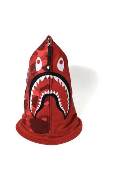 Bape Bape Color Camo Shark Face Mask Red