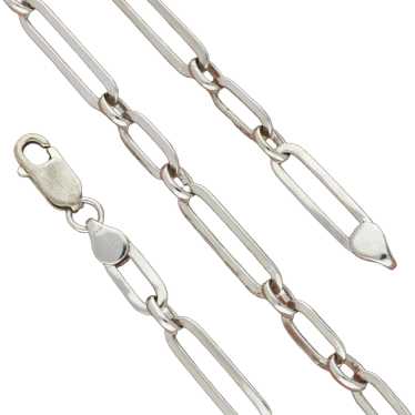 Sterling Silver 6Mm Unique Oval Link Chain Necklac