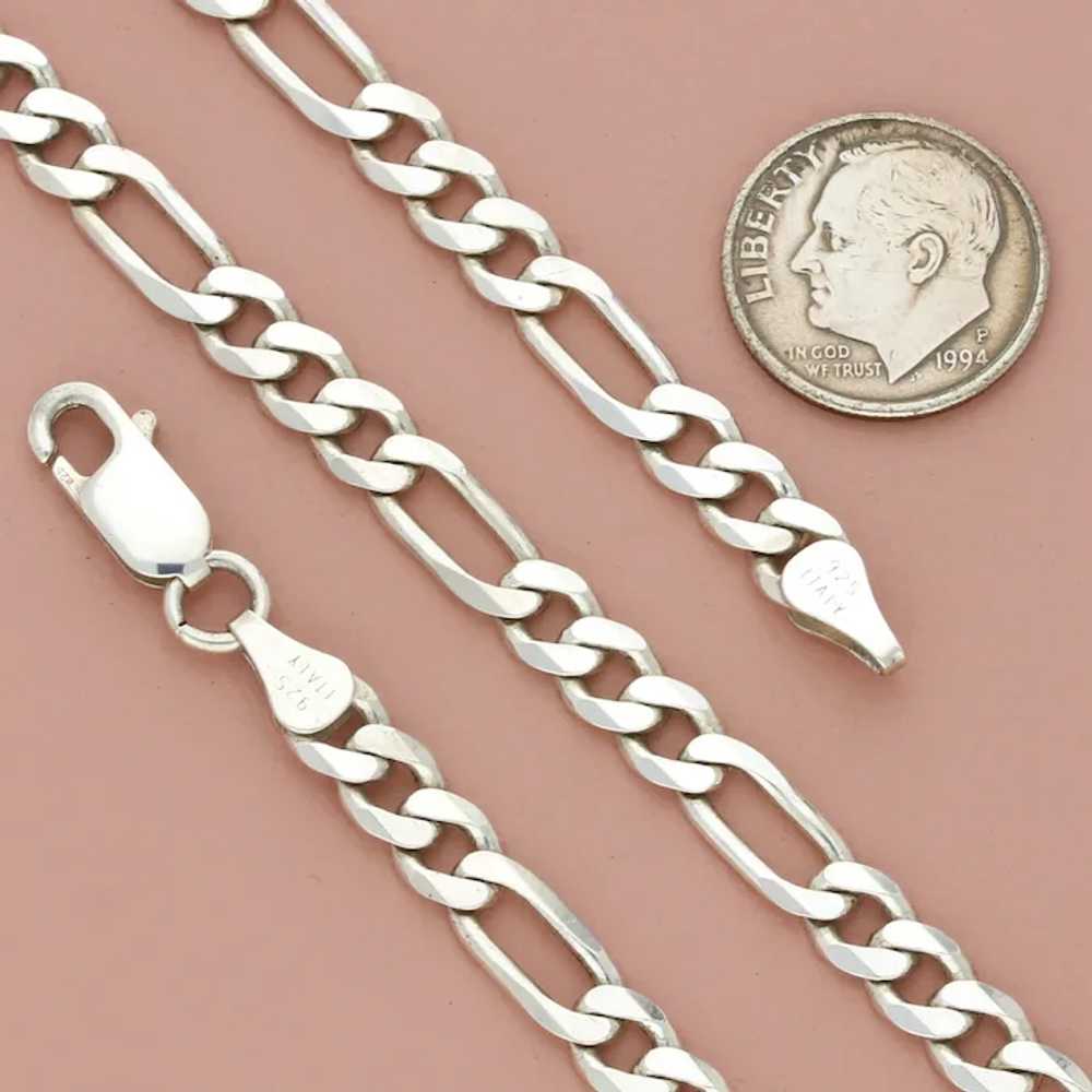 Sterling Silver Mens Italy 6Mm Figaro Chain Neckl… - image 4