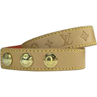 Louis Vuitton Brown Leather Bangle Bracelet GS62