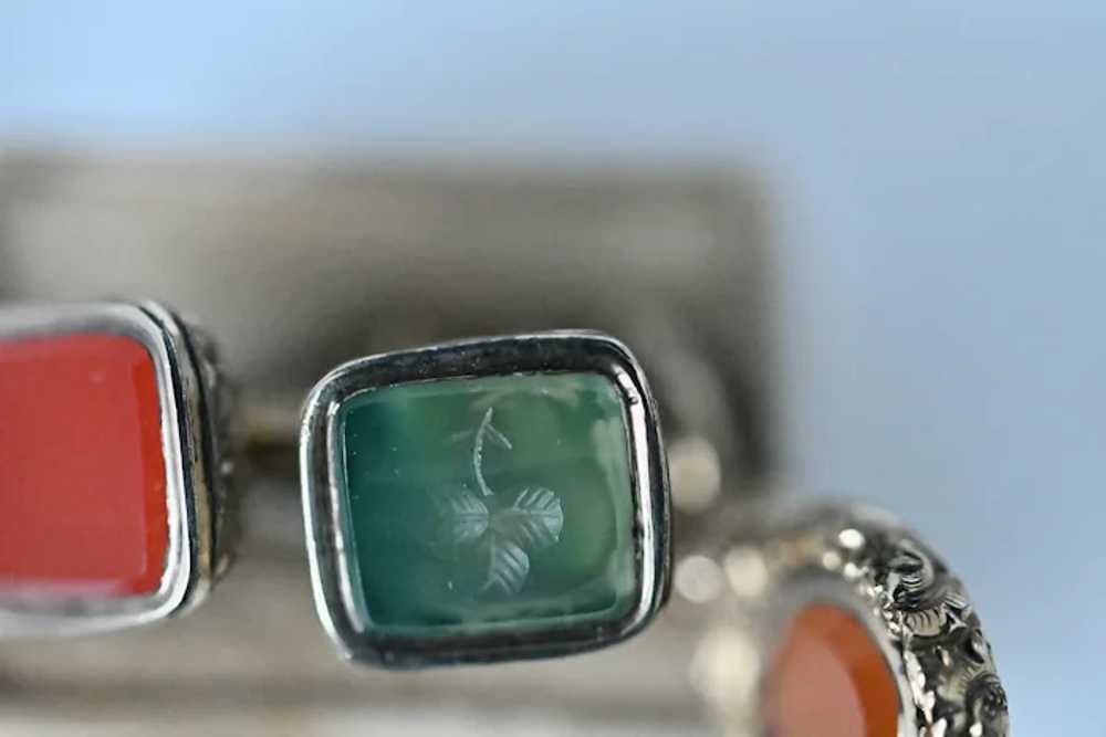 Georgian Pinchbeck Ornate Split Ring w Carnelian … - image 2