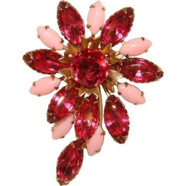 Fabulous DARK & OPAQUE PINK Vintage Glass Rhinest… - image 1