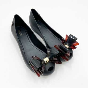 Melissa Black Tortoise Bow Flats