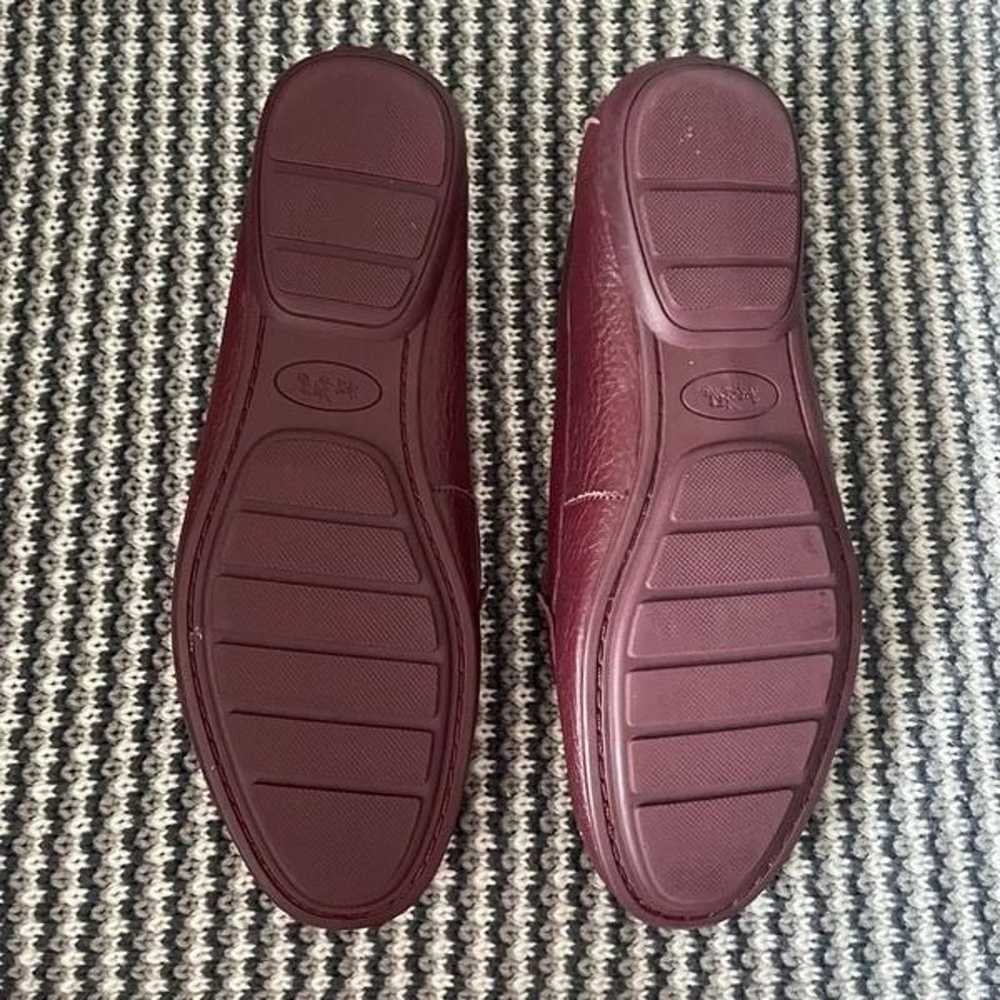 Coach burgundy pebble grain leather flats penny l… - image 7