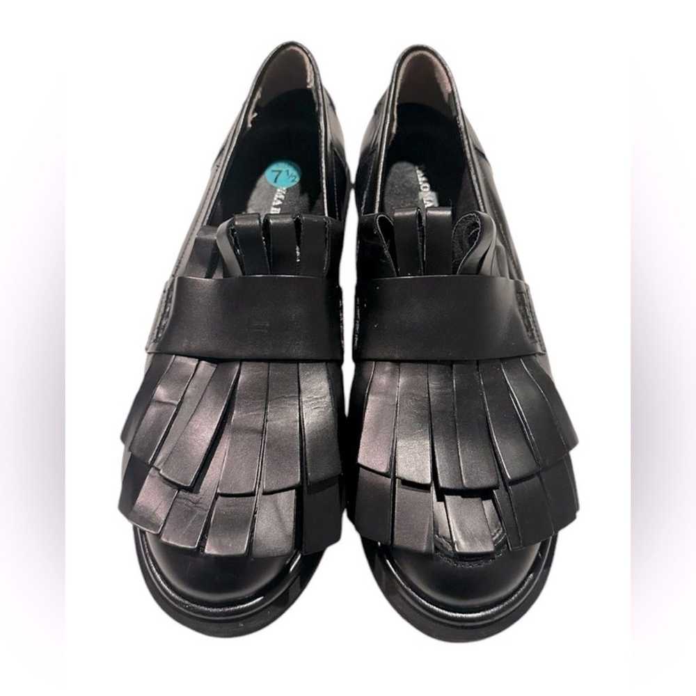 Paloma Barceló Loafers Black Tassle Front Y2K Lea… - image 1