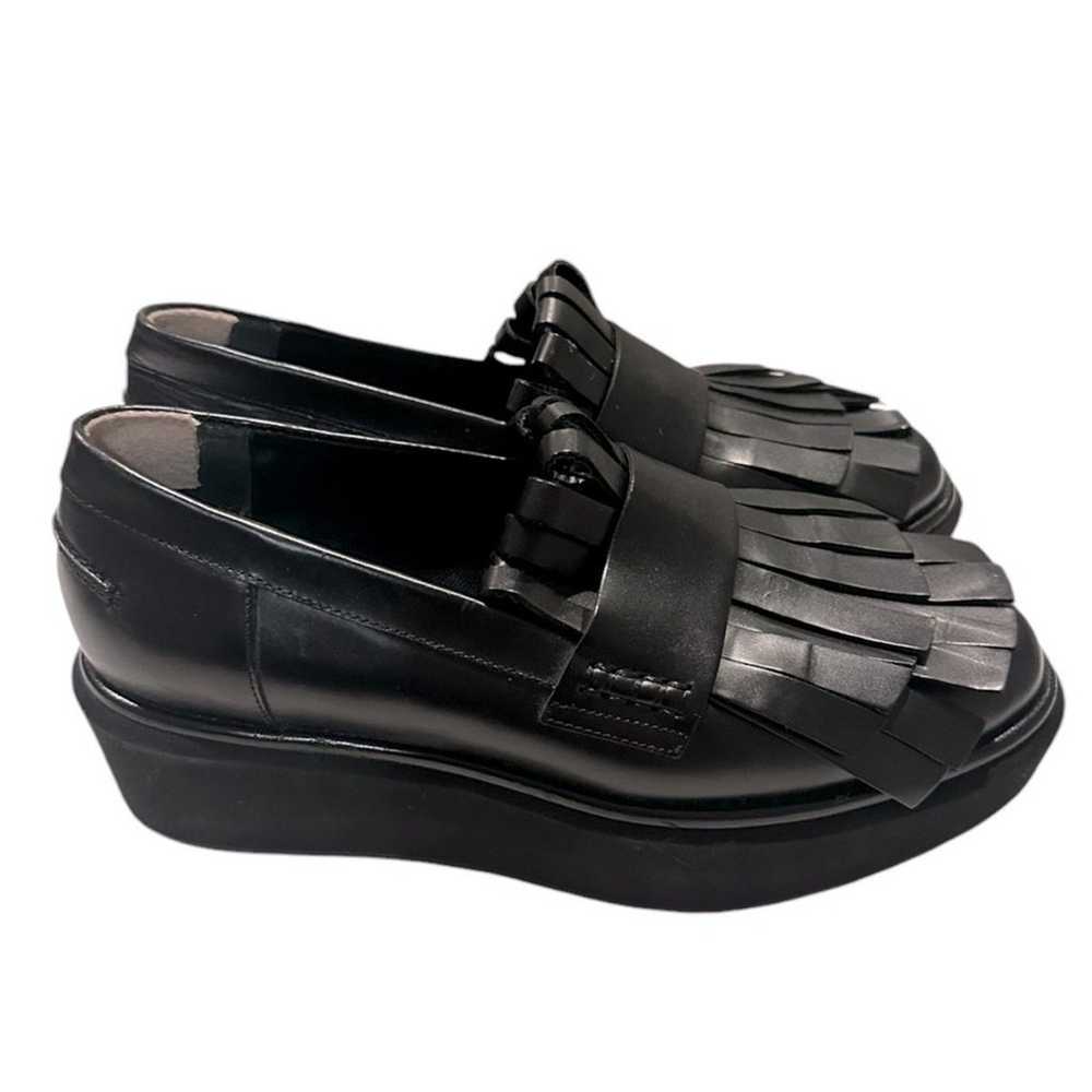 Paloma Barceló Loafers Black Tassle Front Y2K Lea… - image 2