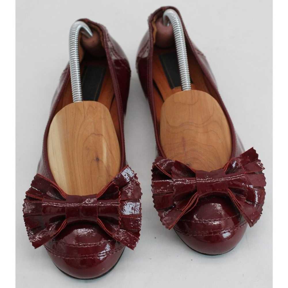 Womens Lanvin Large Bow Ballet Flat 39 / 9 Burgun… - image 1