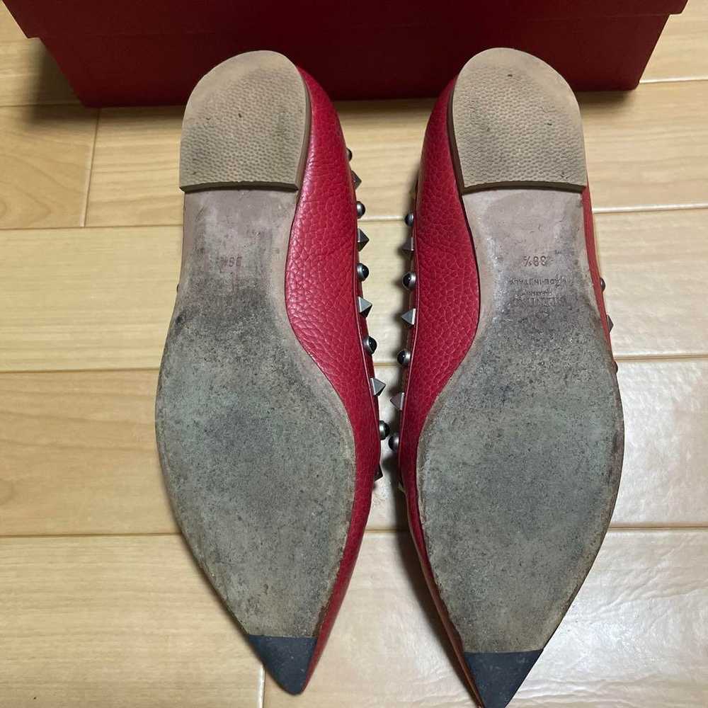 Valentino red flat shoes with studs, size 38 1/2. - image 6