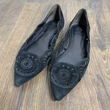 Tory Burch Black Suede Flats