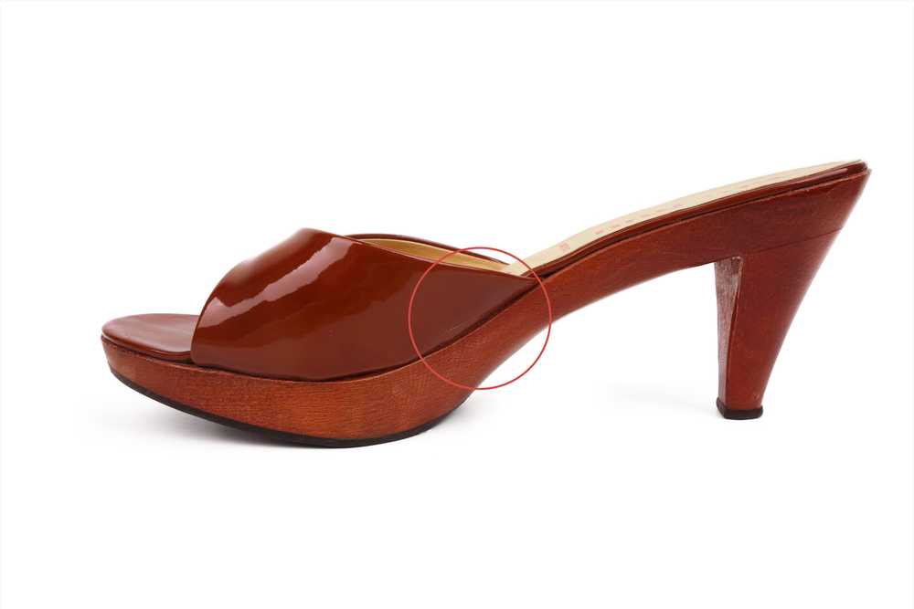 Miu Miu Miu Miu Wooden Heels Mules Patent Leather… - image 12