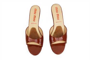 Miu Miu Miu Miu Wooden Heels Mules Patent Leather… - image 1