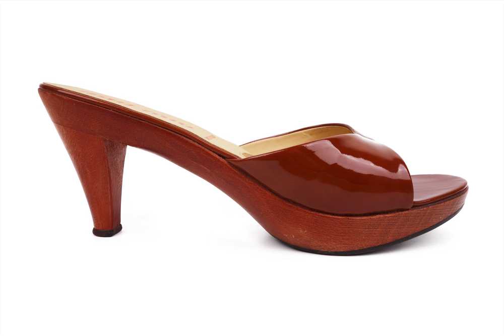 Miu Miu Miu Miu Wooden Heels Mules Patent Leather… - image 6