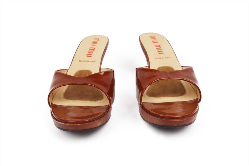 Miu Miu Miu Miu Wooden Heels Mules Patent Leather… - image 7