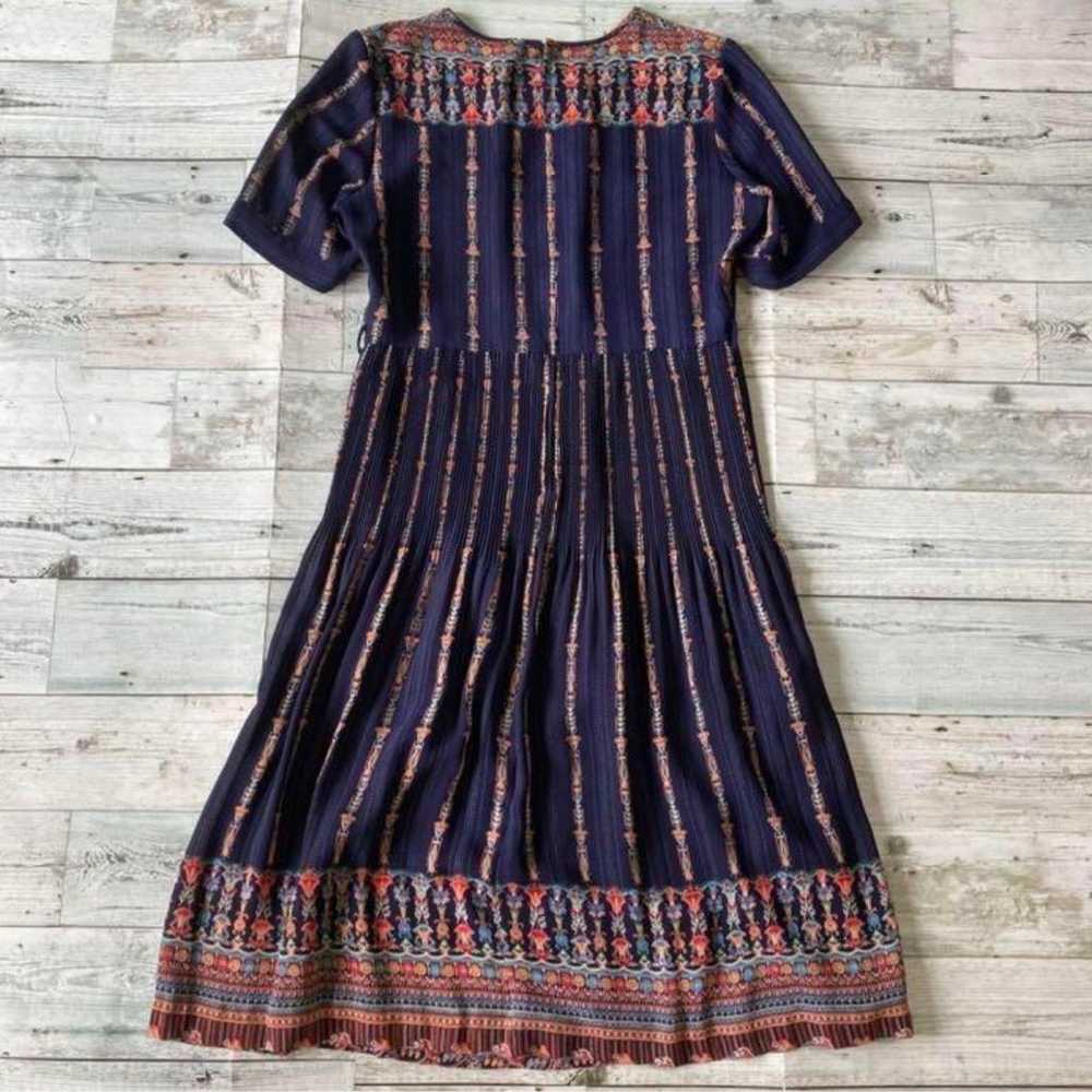 Showa Retro Asian Design Long Dress, Stripe Patte… - image 2