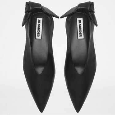 JIL SANDER Pointed Toe Back Ribbon Flat Shoes