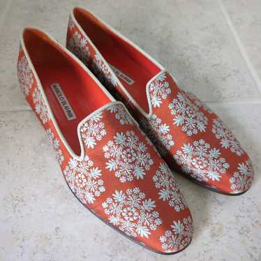 Manolo Blahnik Embroidered Flats - image 1