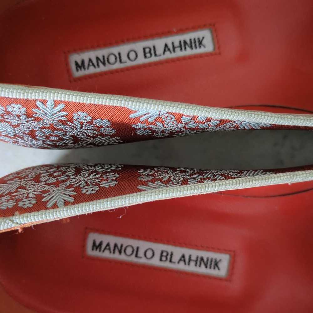 Manolo Blahnik Embroidered Flats - image 6