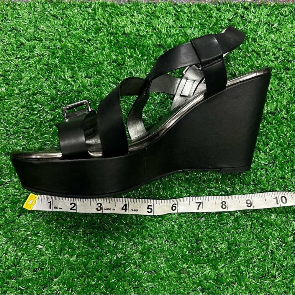 Marc Fisher Black Open Toe Sling Back Wedges Size… - image 7