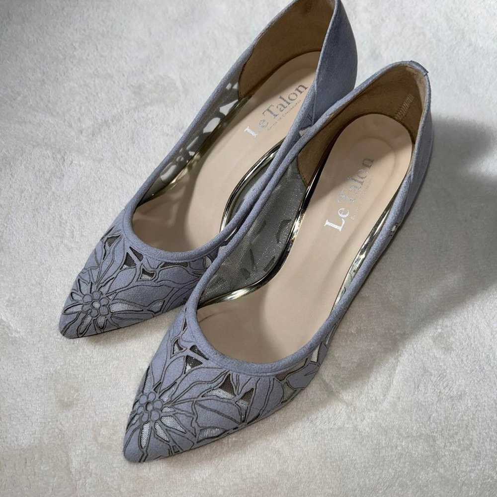 Le Talon Gray Floral Pumps with 7cm Heel - image 1