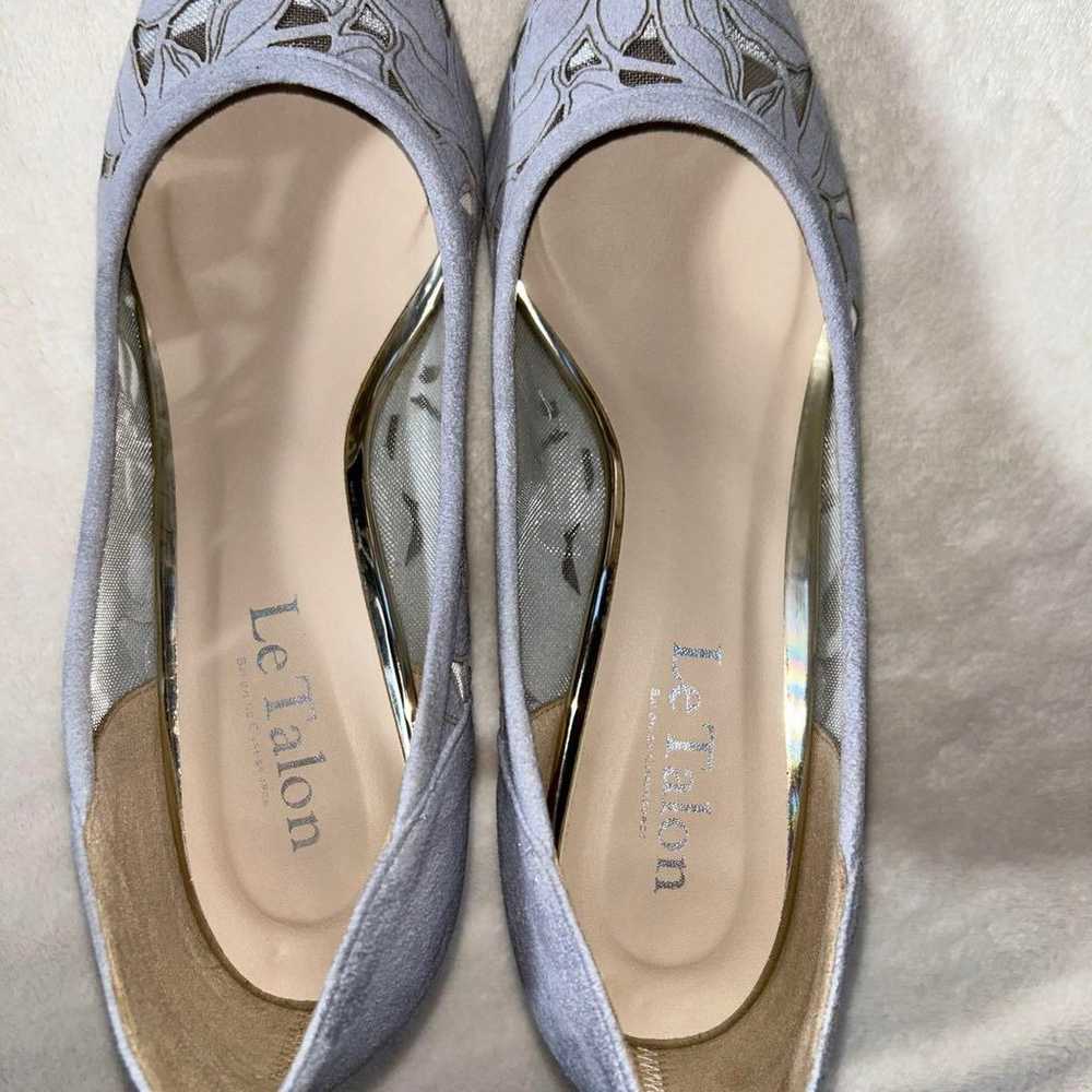 Le Talon Gray Floral Pumps with 7cm Heel - image 4