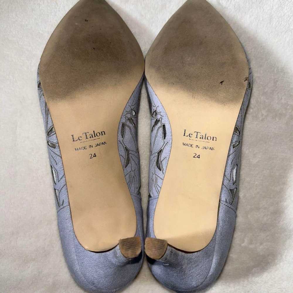 Le Talon Gray Floral Pumps with 7cm Heel - image 5