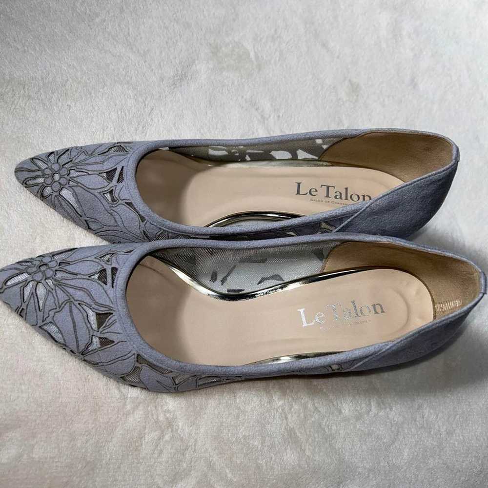 Le Talon Gray Floral Pumps with 7cm Heel - image 7