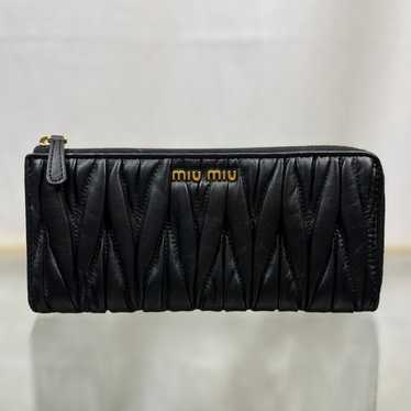 Miu Miu MIU MIU Continental Matelasse Black Wallet