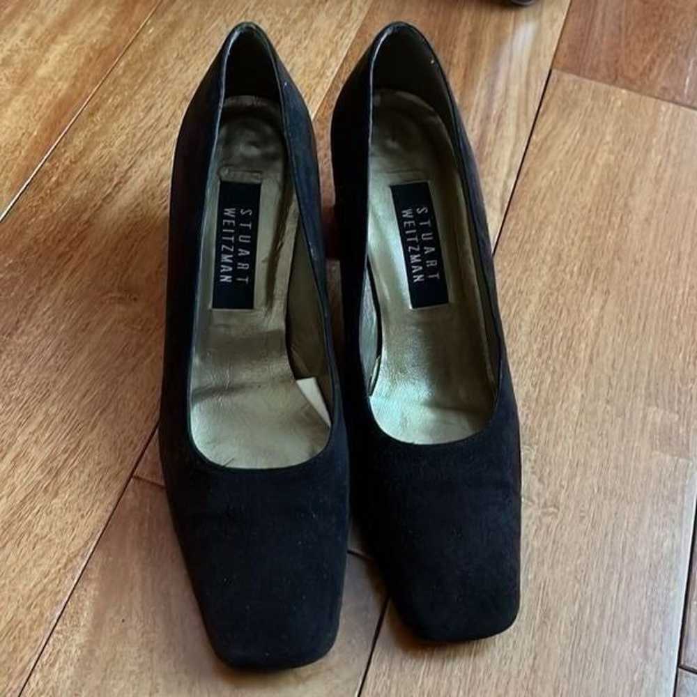 Stuart Weitzman Classic black suede pump 39/8 - image 2