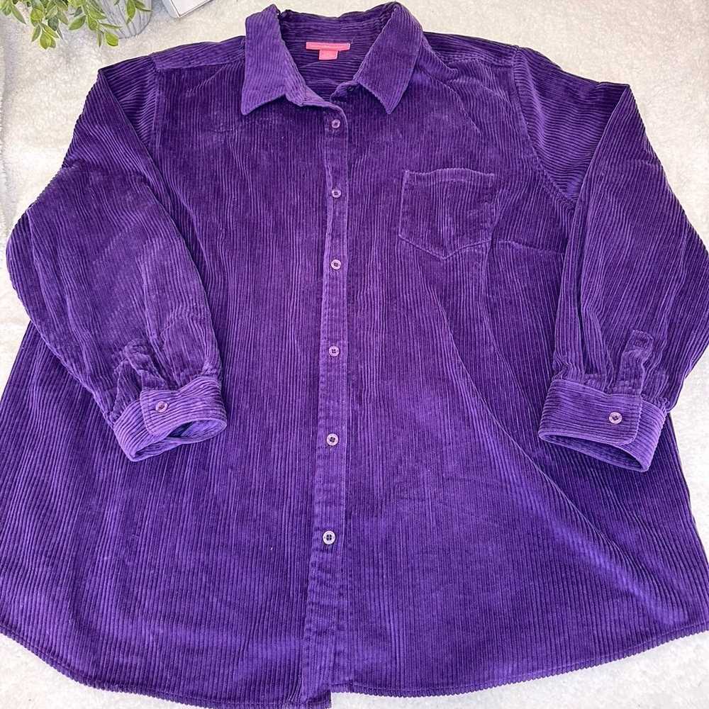 Women’s purple corduroy Shacket. Size 3X. - image 1