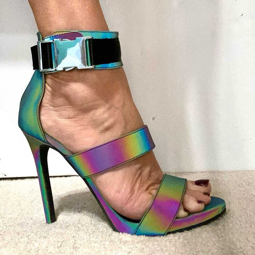 Steve Madden “Felice” Rainbow Reflective Stiletto… - image 3