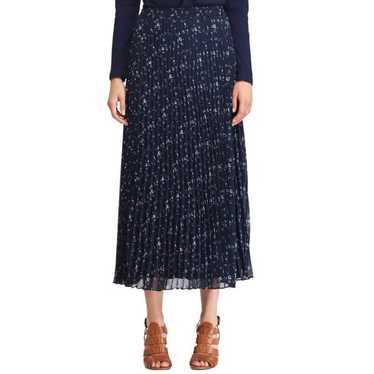 Chaps Chaps Women’s Pleated Maxi Navy Blue Floral 