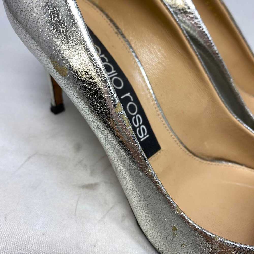 Sergio Rossi Silver Pumps Size "37 1/2" approxima… - image 12