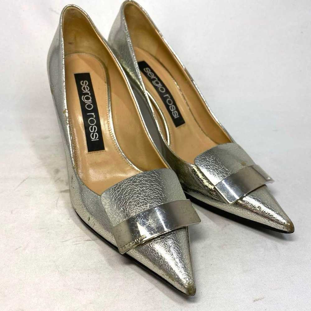 Sergio Rossi Silver Pumps Size "37 1/2" approxima… - image 1