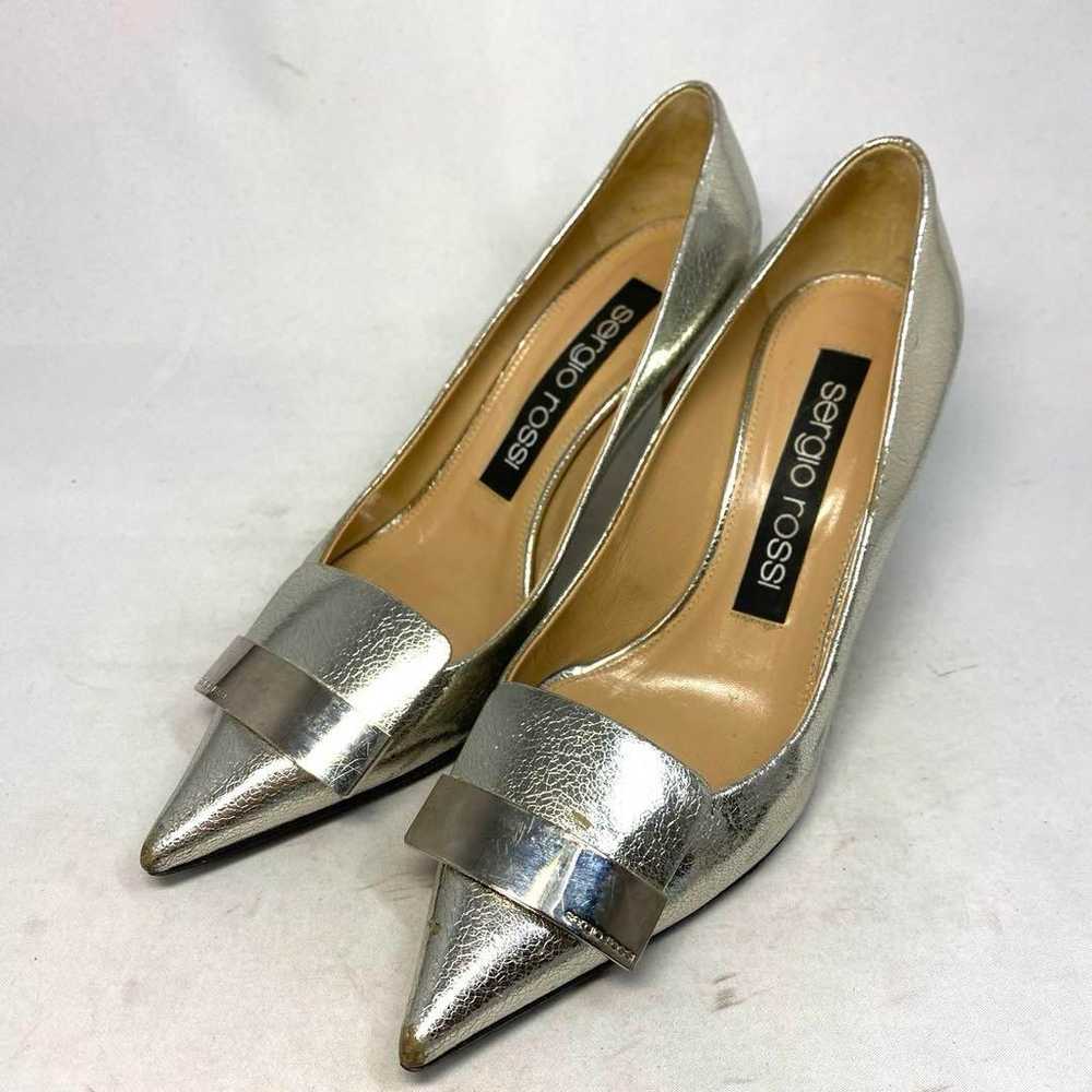 Sergio Rossi Silver Pumps Size "37 1/2" approxima… - image 9