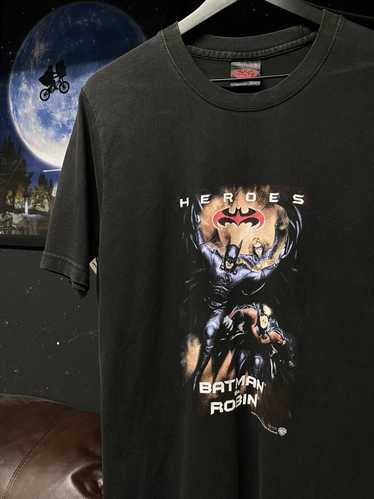 Vintage 1997 high quality Batman and Robin Movie Promo t-shirt L the joker FOREVER returns